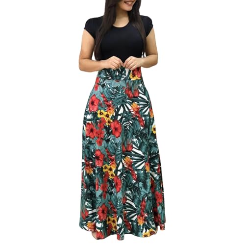 Robe de vacances fleurie à manches courtes idéale pour la plage