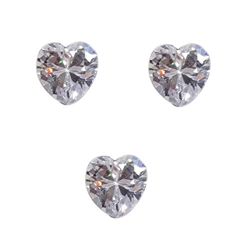 Zircon blanc taille coeur 8 mm pour fabriquer vos bijoux personnalisés de mariage et soirée