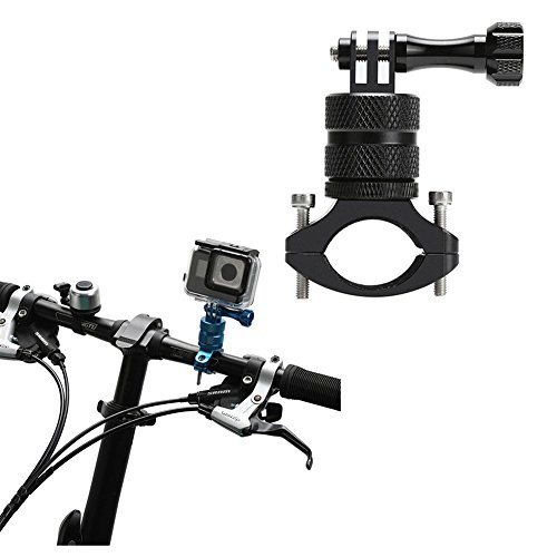 Caméra d'action pour guidon de vélo en aluminium Rotation de 360 degrés pour caméra GoPro ou Caméras d'action, noir Cover