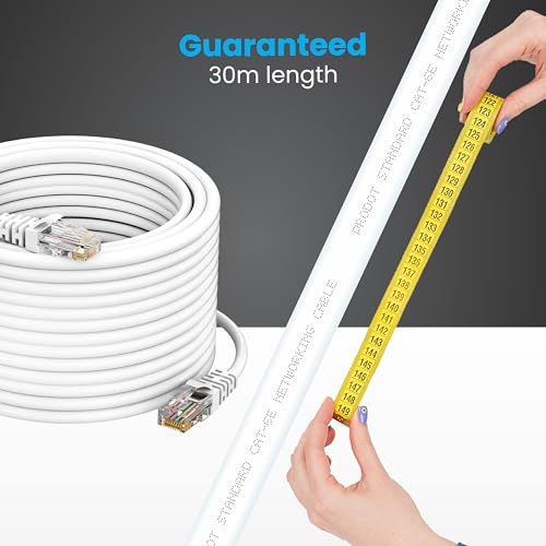 Image of ProDot Cat 6e 50 Meter Ethernet Cable /LAN Cable /Network Cable I High Speed 250MHZ I Weatherproof /UV Resistant I RJ45 Lan Cable I -10 To 60 Weather I Solid Conductor I 4 Pair (8 Wire Multi-Color)