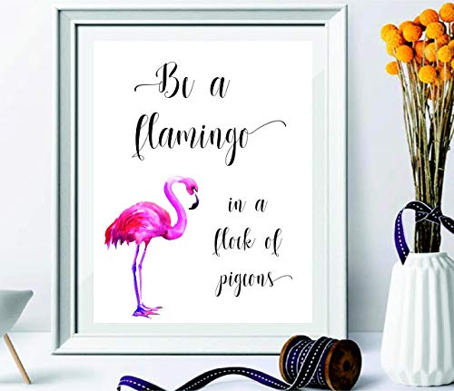 Signatives Flamingo Wall Print - Wall Art - Wall Décor - Kids Room Décor - Nursery Décor - Bedroom Décor - Girls Room Décor - Large Wall Art - Housewarming Gift #TOP1