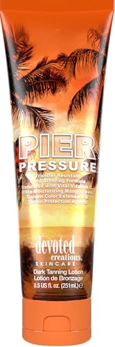 Devoted Creations Pier Pressure | Transfer Resistant Vivid Bronzing Ultra-Moisturizing Dark Tanning Lotion