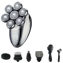 Head Shavers for Bald Men, 5 IN 1 Shaver 7 Blades Multi Grooming Kit Digital Display Electric Shaver Hair Trimmer Beard Rlectric Razor Wet Dry Men Facial Shaving Machine