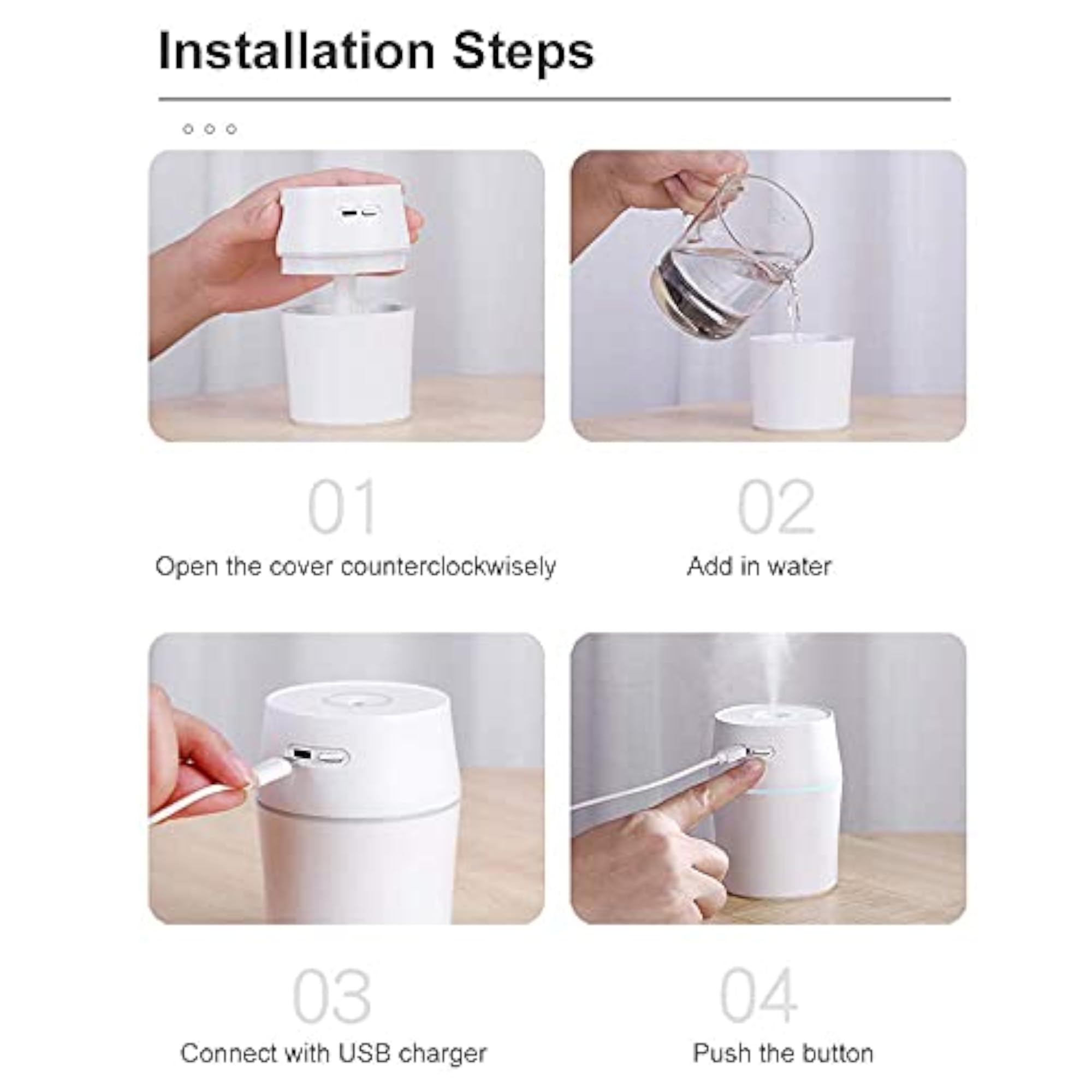 Generic Mini Essential Oil Diffusers Air Humidifier USB Therapy Diffuser