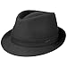 Produktbild Stetson Teton Stofftrilby Damen/Herren - Trilby Made in Italy - Hut aus 100% Baumwolle - Sommerhut mit UV-Schutz 40+ - Sonnenhut Sommer/Winter schwarz 59 cm