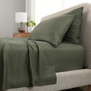 Cariloha Aloha Soft 4-Piece Sheet Set | Coastal Pine | King | Made from 100% Viscose derived from Bamboo | Introductory Sheet Line