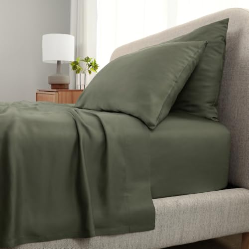 Cariloha Aloha Soft 4-Piece Sheet Set | Coastal Pine | King | Made from 100% Viscose derived from Bamboo | Introductory Sheet Line