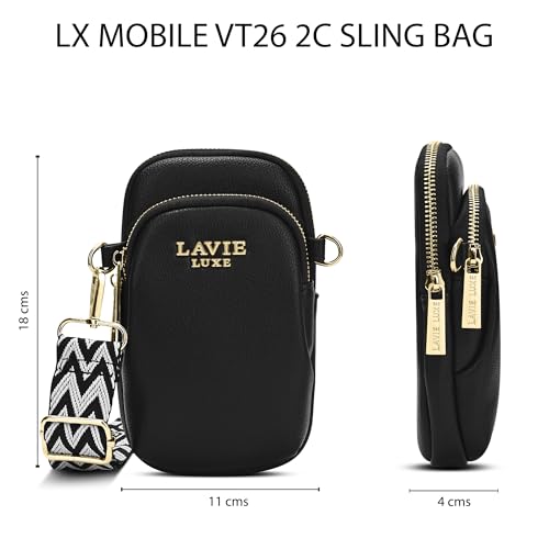 Image of Lavie Luxe Women's Mobile Vertical26 2-Compartment Crossbody Sling Bag | Ladies Purse Handbag | Gift for Women