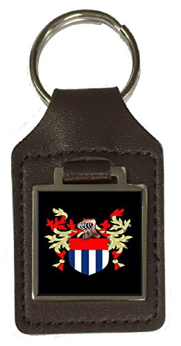 Porte-clés en cuir avec blason de famille marron Blackwell anti-perte