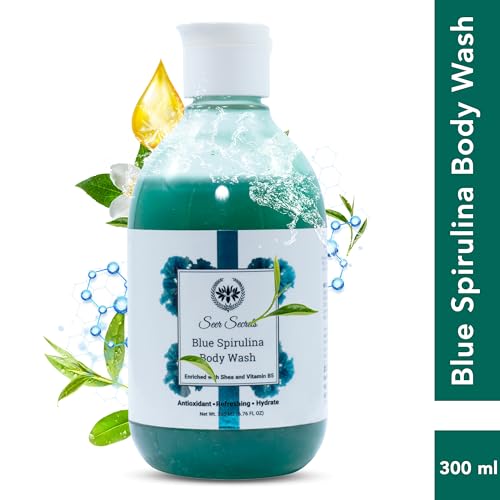 Image of Seer Secrets Blue Spirulina Body Wash |Nourishing | Exfoliating and Softer | Smoother Skin - 300 ml