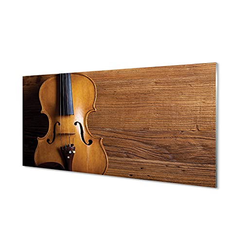 Impression sur verre de sécurité 120x60cm - Tableau violon sur bois effet brillant
