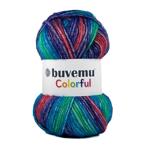 Image of Colorful Self-Striping Multicolor Fuzzy with Subtle Sheen Yarn, 56% Polyester 44% Acrylic, Each 3.53Oz(100gr) / 252yds(230m) (No.4)