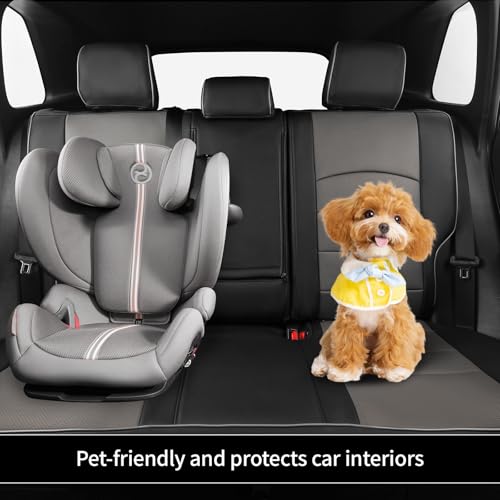 Image of EKR Rav4 Seat Covers Custom Fit for Toyota Rav4 (Hybrid) Woodland /Limited 2026,Waterproof Leather Car Seat Cover Full Set for SUV,Faux Leather(Black /Gray)