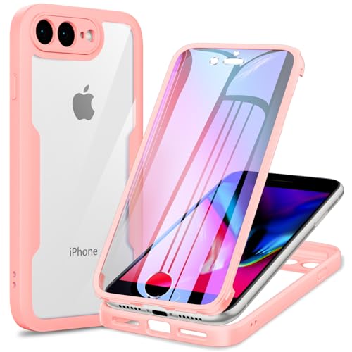 【360 Gradi Antiurto】: Cover per iPhone 8 Plus/iPhone 7 Plus è realizzata in materiale TPU di alta qualità. Il guscio è morbido e resistente e ha buone proprietà di protezione da cadute e urti, che possono assorbire e ridurre i danni al telefono causati da collisioni e urti. Allo stesso tempo, la protezione completa a 360 gradi Full Body telefono da ogni tipo di danno.
