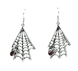 Hanging Gothic Spiderweb & Spider Earrings