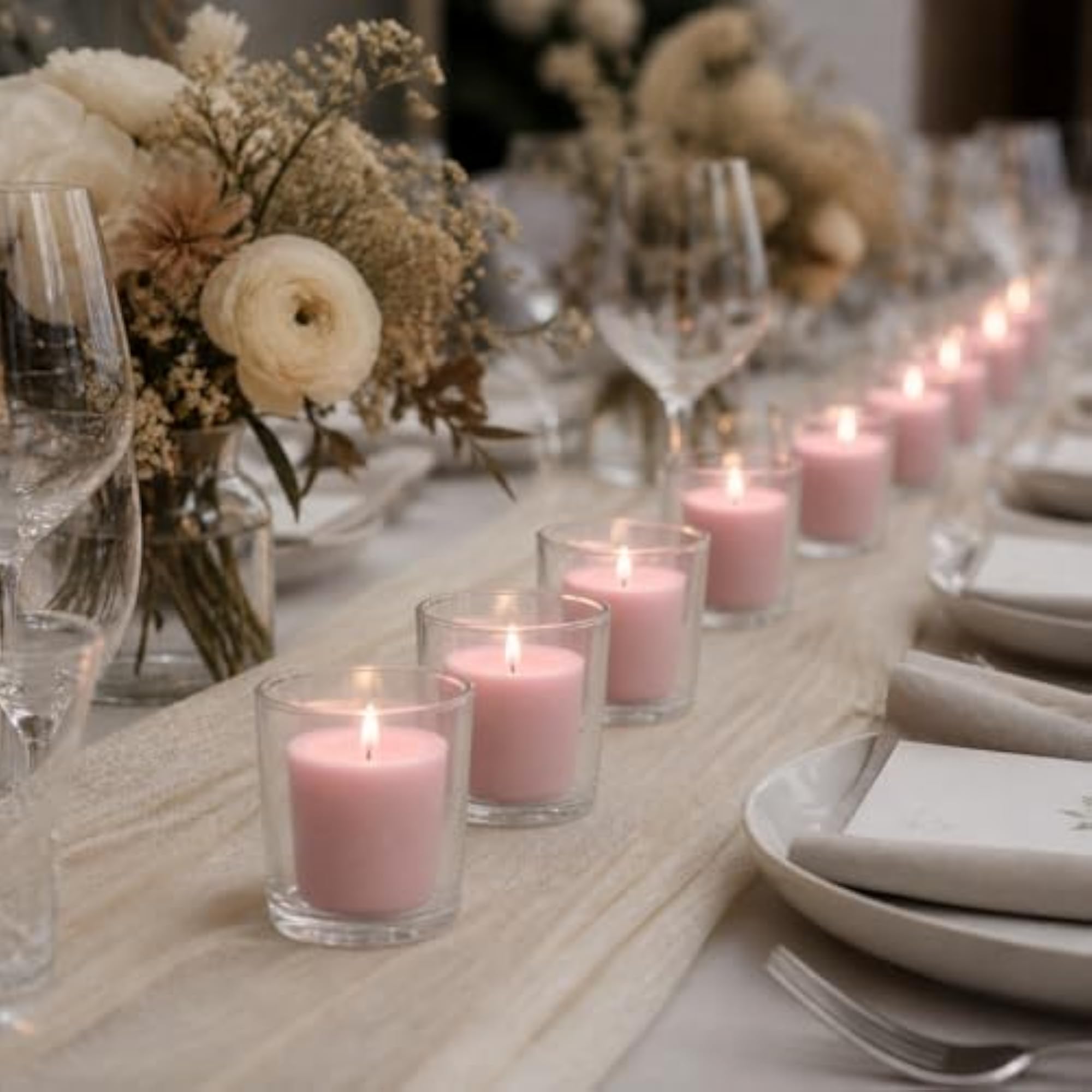 15hr Unscented Blush Votive Candles, 9 per Pack