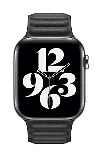 Image of Apple Watch Band - Leather Link (44mm) - Black - Small /Medium