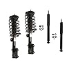 DTA 70145 Full Set 2 Front Complete Strut Assemblies With Springs and Mounts + 2 Rear Shocks 4-pc Set Compatible with 2005-2010 Ford Mustang