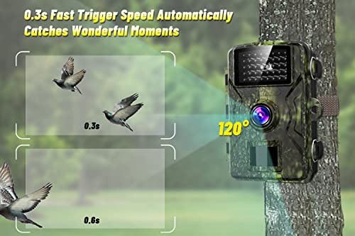 Tifor Trail Camera 24Mp 1080P - H.264 Hd Video Game Camera With Night Vision 940Nm Ir Led 120° Wide-Angle Ip66 Waterproof Fast 0.3S Motion Activated - Clear 100Ft Trail Cam For Security Hunting #TOP4