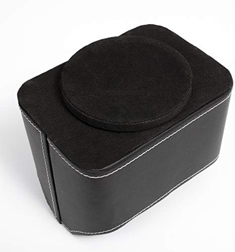 EHC 5 Compartments Faux Leather Rotatable Caddy Holder Office or Home Stationary/Make up Organizer, Black