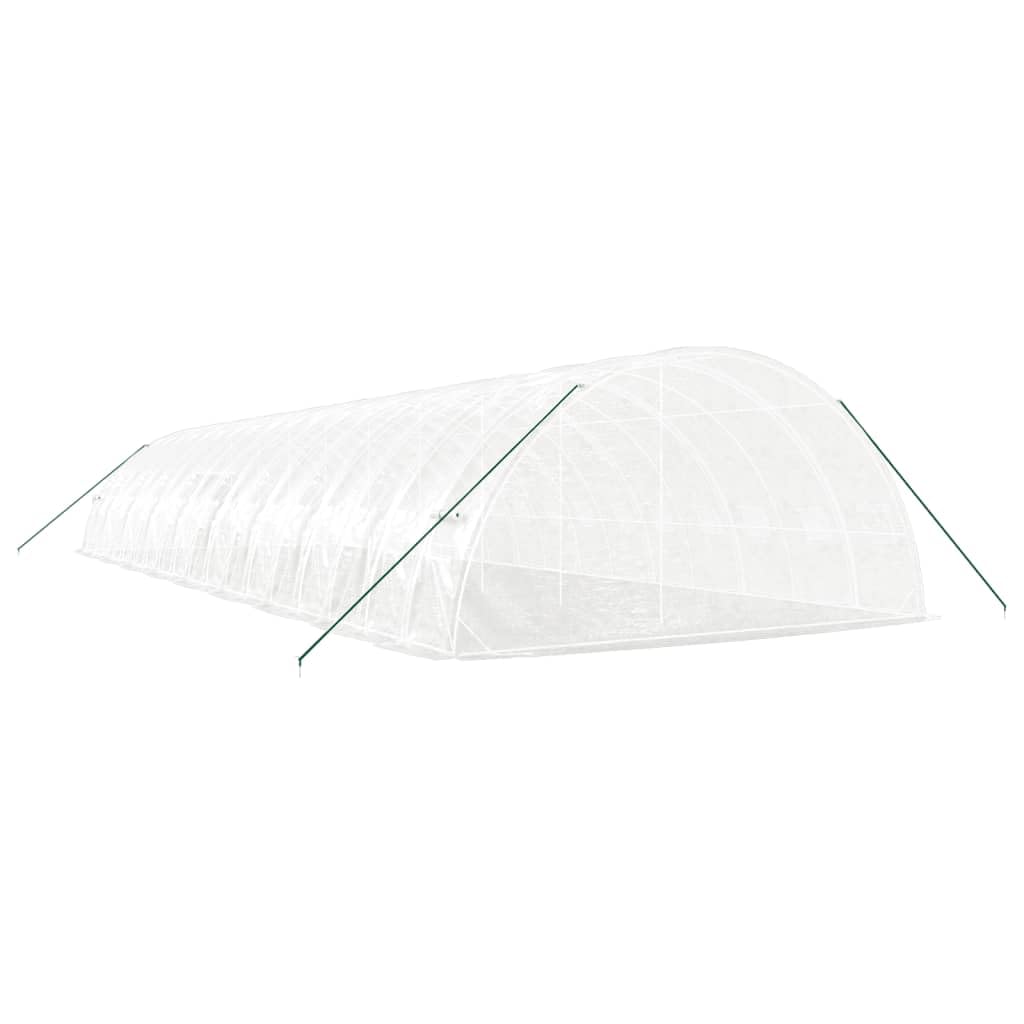 Serra con telaio in acciaio bianco, 108 m², 18 x 6 x 2,85 m, per il giardinaggio hobby, resistente alle intemperie, robusta casetta per piante con ventilazione e ampio spazio interno