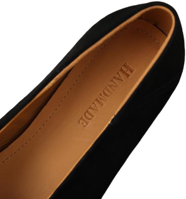 TinaCus Women's Suede Leather Handmade Round Toe Slip On Comfort Casual Flats Shoes