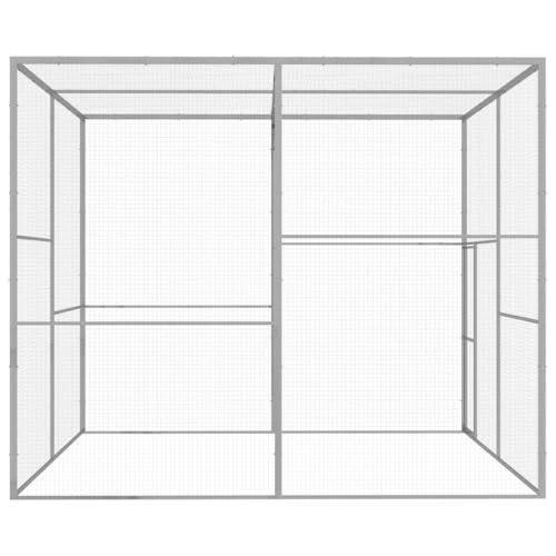 vidaXL Katzenkäfig 3x3x2,5m Verzinkter Stahl Katzengehege Haustierkäfig Käfig