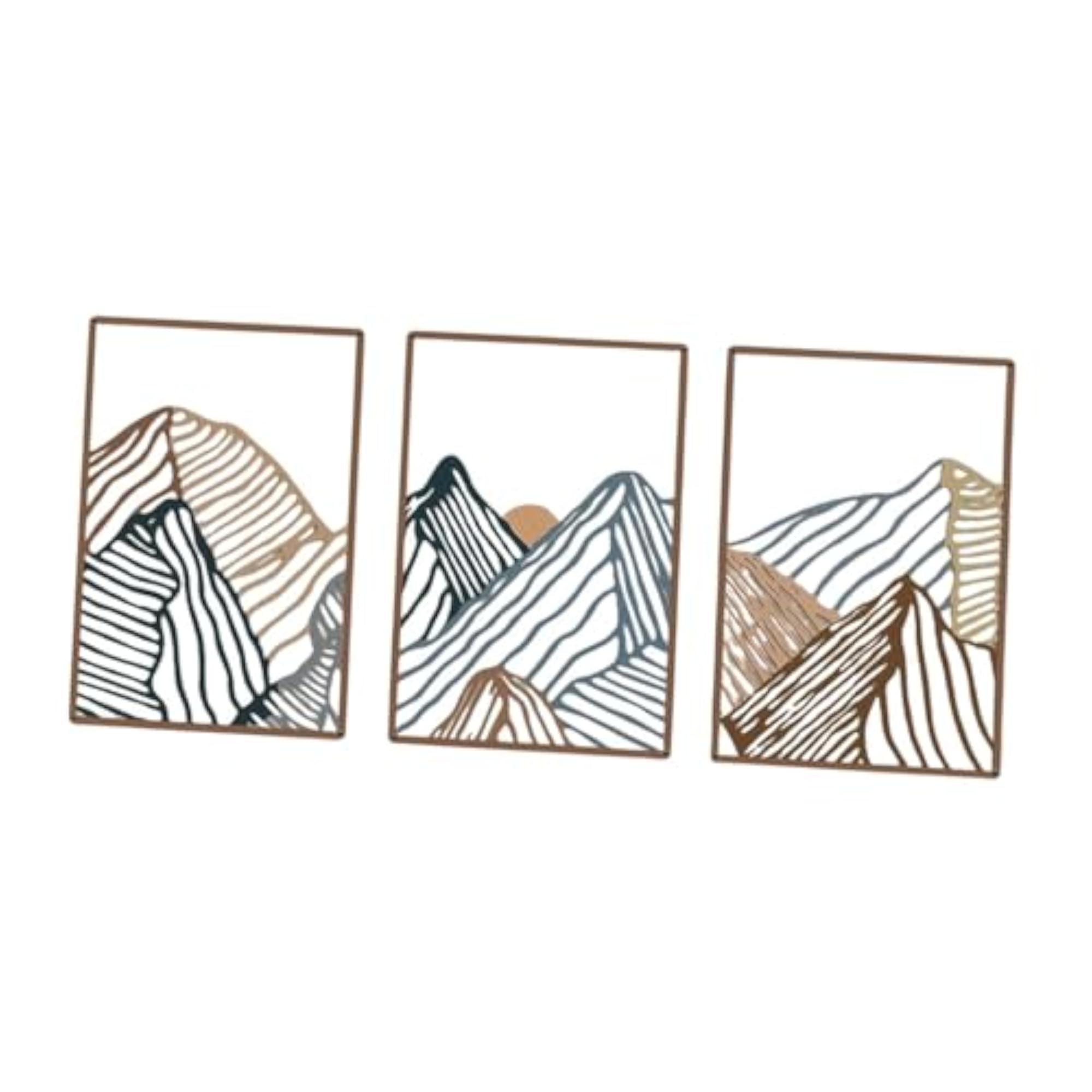 3Pcs Mountain Metal Wall Art Decorative Painting for Indoor Spaces