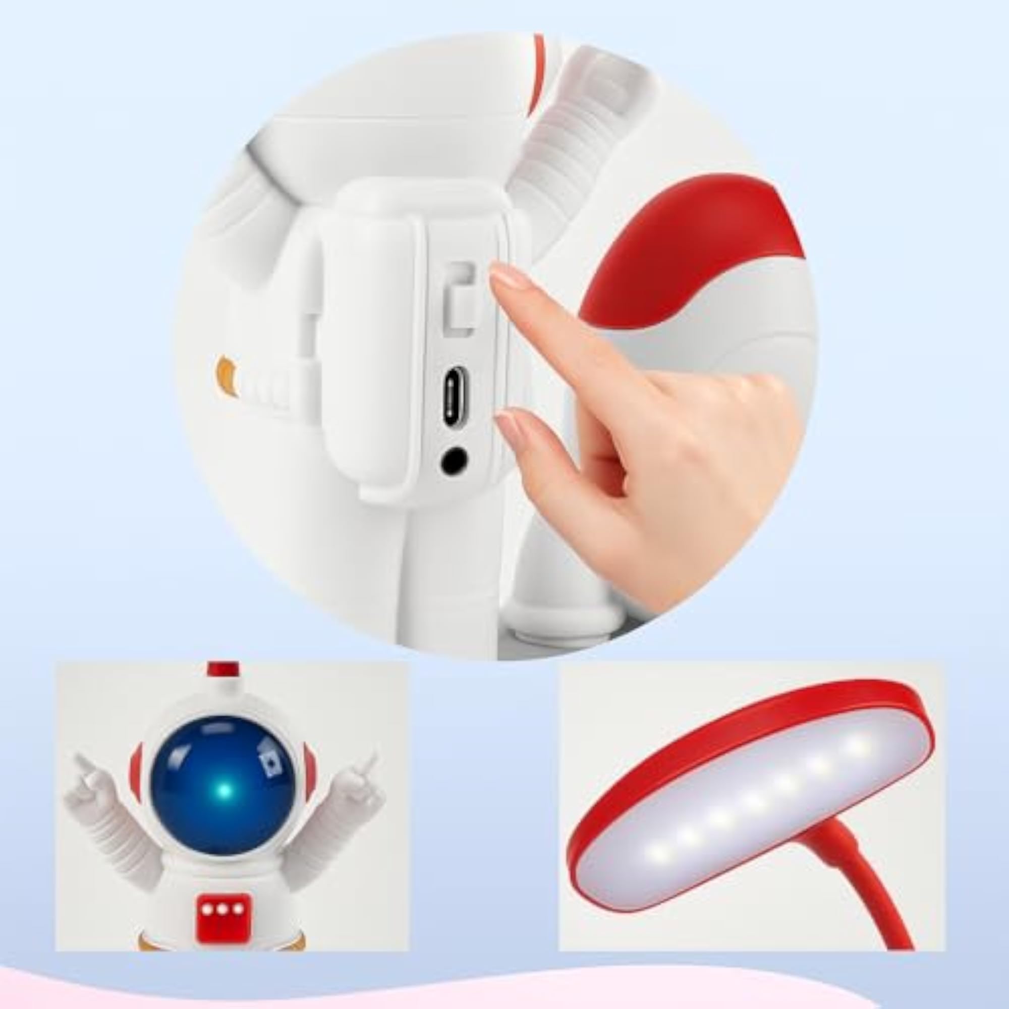 Astronaut Rocket Shape LED Desk Lamp with Pen Holder