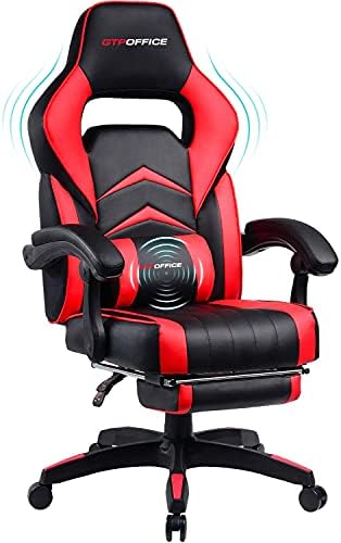 Gaming Chair with Footrest and Therapeutic massage ,Pc Chair Lumbar Help Ergonomic Gaming Chair, Gaming Chair 360°-Swivel for Workplace or Gaming RED