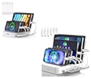 6 Port Charging Station White + 5 Port Charging Station White