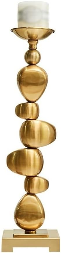 Candle Holder Retro Aromatherapy Candle Holder Modern Light Luxury Decorative Ornaments Alloy Candlestick(Large)