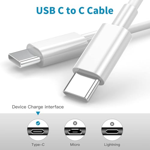 Image of GWINGS Samsung 25W Original Type C to C 1M Fast Charging USB C Cable High-Speed & Data Transfer Compatible with Samsung S25 /S25+ /S24 /S24+ /S23 /S23+ /S22 /5G /Ultra /Plus /Fe /Edge /S- Type-C Cord (White)