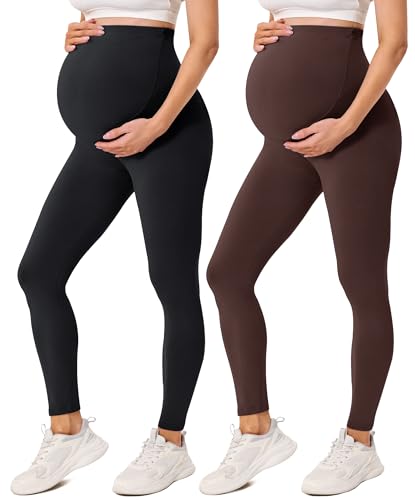 Legging de maternité VALANDY Creamlush pour yoga prénatal et détente à la maison lot de deux douillet