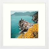 Frametory 12x12 White Picture Frame, Display Pictures 8x8 with Mat or 12 by 12 Without Mat, Square Wall Frame for Print and Diamond Painting - Wide Molding (12x12, White)