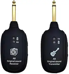 Transmissor e receptor sem fio para guitarra elétrica, transmissão de áudio para instrumentos de sopro e captadores para baixo elétrico