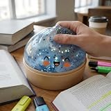 Pufei Giant Glitter Dumpling Toy, 9 x 9 cm, symulowana zabawka do wyciskania pierogów, z odbiciem i pudełkiem na amortyzator, miękka zabawka fidget dla rodziny, dorosłych, studentów, domu