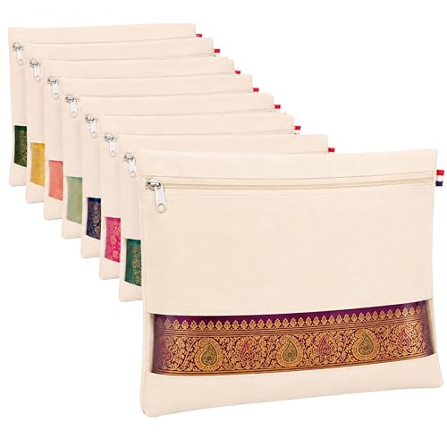 Image of Storite Saree Cover Bags Pack of 8 | Cotton Saree Storage Organizer