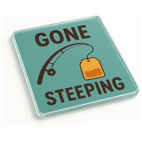 Funny Acrylic Coaster Gift for Dad or Grandad - Fishing Enthusiast Birthday or Christmas Novelty Present with Playful Cartoon Design Cover