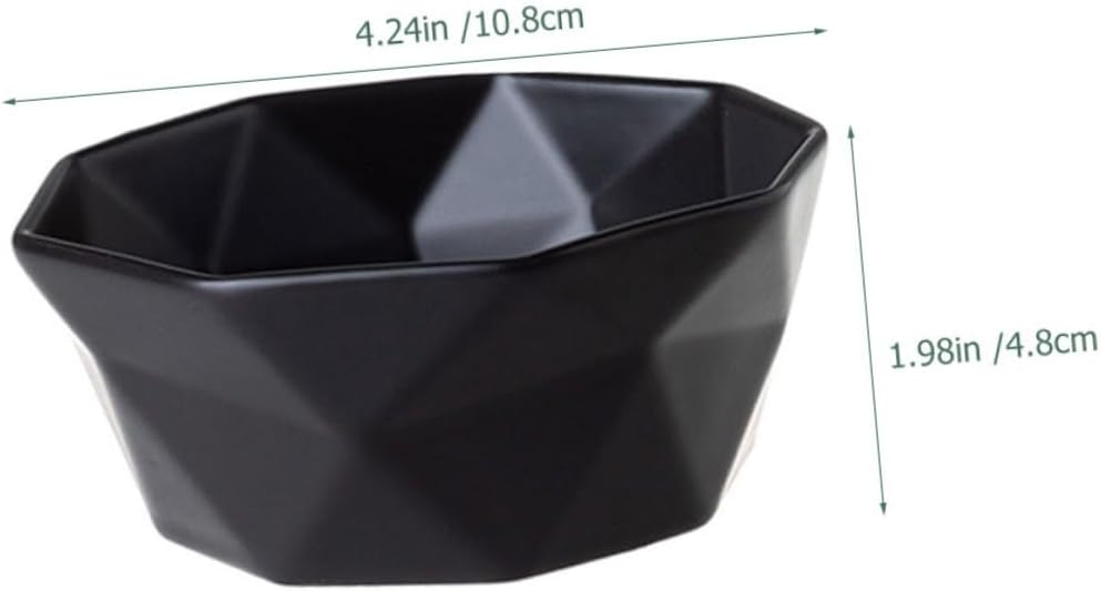 2pcs Small Ceramic Rice Bowls and Dessert Soup Bowls Irregular Shape Black and White Set Home Dining for Everyday Use