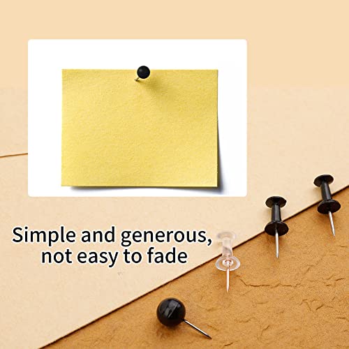 160 Pcs Push Pins Set,Clear Round Push Pins,Black I-Shaped Push Pins,With Storage Box Round Thumb Tacks Bulk For Daily Study Office Data Storage Organizing Files,Cork Board Bulletin Board Office Wall #TOP5