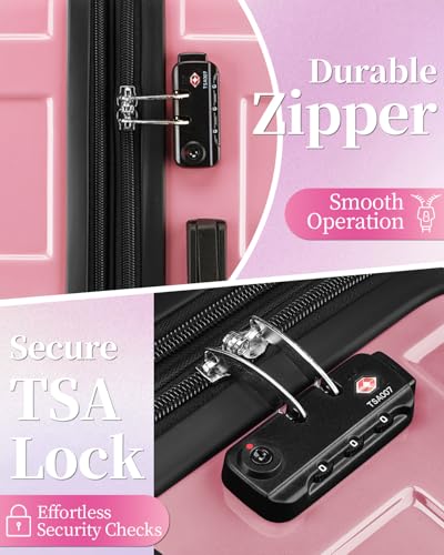 Image of Luggage Set With Spinner Wheels, Carry On Suitcase with TSA Lock, Expandable Checked Suitcase for Women