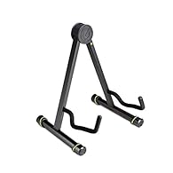 Guitar stand for acoustic and classical guitars in a shape Straight, stone solid construction Soft rubber back and TPU padding Two elongation angles Folds flat for transport and storage