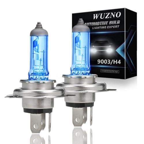 Wuzno 9003/H4 Halogen Headlight Bulb White Light 12V 60/55w 64193 12342 P43T 5000K Headlamp Repacelment 2 Pack Long Life