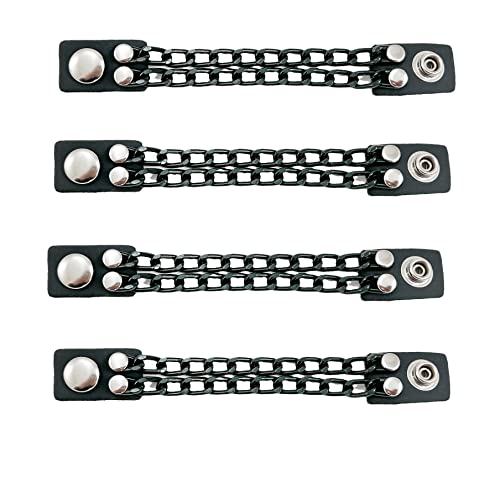 Funk Plus Motorcycle Vest Extenders Double Black Chain Regular Snap MC Jacket Made in USA (6