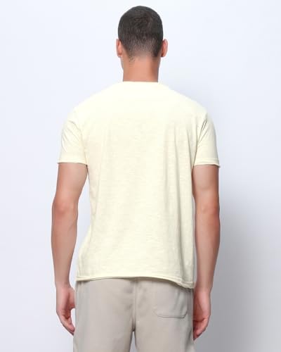Image of Bewakoof Men's Cotton Solid Regular Fit Half Sleeve Round Neck T-Shirt | Bewakoof Air 1.0 | Tshirt for Men Cotton| Casual Wear | Street Wear