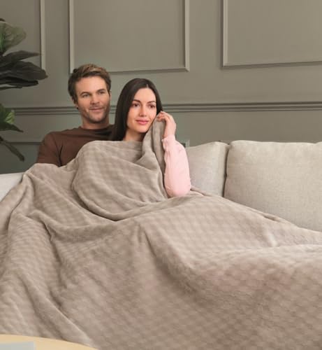 Dreamland Indulgent Days XL Heated Electric Throw – Velvet 3D Geometric Design with 6 Heat Settings, Fast 5-Minute Heat Up, Auto Shut-Off Timer, Machine Washable & Tumble Dryer Safe – 140 x 180 cm