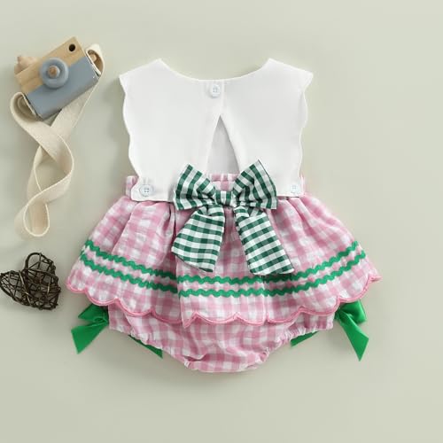 ZAXARRA Baby Girls Golf Romper Sleeveless Plaid Girl Romper Dress Infant Girl Summer Clothes4
