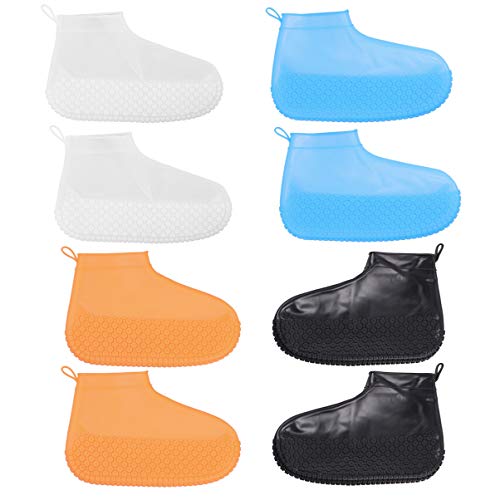 ABOOFAN 1Pair Silicone Shoe Covers Slip Rain Shoes Cover for Men Women Galoshes for Outdoor Use Against Mud Rain Gem Blue