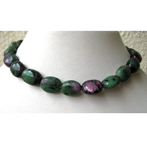 Ruby Zoisite Tumbles perle ovale 20mm pour enfilage et fabrication de collier en pierre
